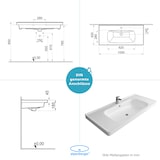 thumbnail of Alpenberger Gäste WC Waschbecken 100 cm Breit | Badezimmer Waschtisch Handwaschbecken Weiß | Keramik Hängewaschbecken mit Nano Waschplätze Wandmontage