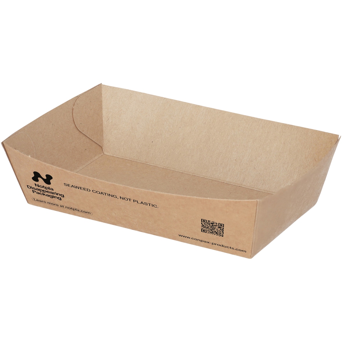 Notpla, Snackbakjes A9, karton 12 x 7 x 3,5 cm bruin "Notpla"