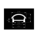 thumbnail of Ledkia Tubo de Silicona Semicircular LED Flex Empotrable hasta 10-15 mm 5 m
