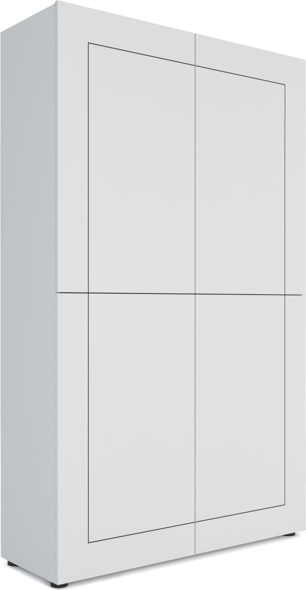 Aparador alto Elios de 4 puertas 100x35x165 cm, blanco brillo | Makro