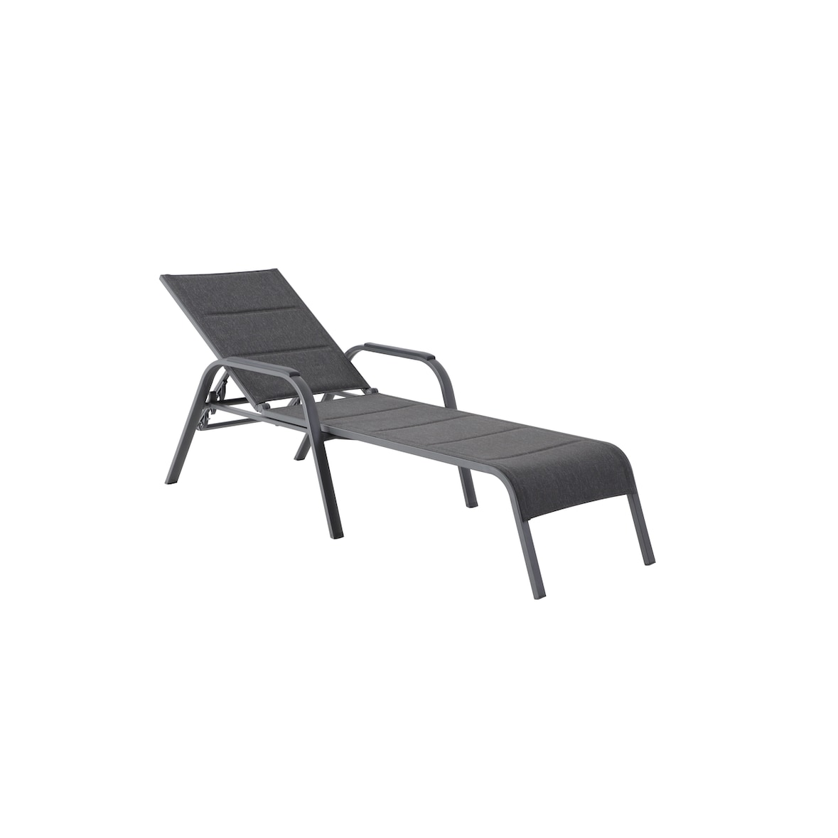 Tarrington House Espreguiçadeira Antwerp regulável em altura com braços, alumínio/aço/encosto têxtil, preto