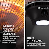 thumbnail of Heat Hexa Infrarot-Heizstrahler 800/1200/2000W Halogen IP34 LED Schwarz