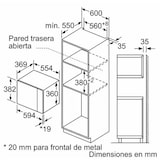 thumbnail of Bosch microondas BEL554MB0 25lt negro integrable