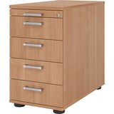 thumbnail of bümö Schreibtisch Schrank abschließbar, Schubladenschrank Holz in Nussbaum, Container mit Schubladen - Schubladen Schrank Büro, Schreibtisch