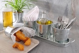 thumbnail of HENDI Serviertablett aus Melamin mit Holzoptik , AmerBox, Holz dunkel, 370x530mm