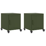 thumbnail of Tables de chevet 2 pcs vert olive 36x39x43,5 cm acier – Modèle Nature Nuit