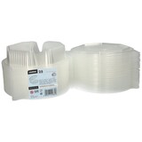 thumbnail of 100 Menüboxen mit Klappdeckeln 900 ml, PP 2-geteilt 21,5 x 21,5 cm transparent 8-eckig