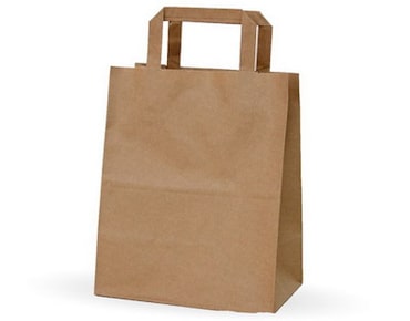 VASOMADRID S.L., Bolsa papel kraft, 26+14x29 cm, Caja de 300 uds, 70g, asa plana, ref. bpa00229