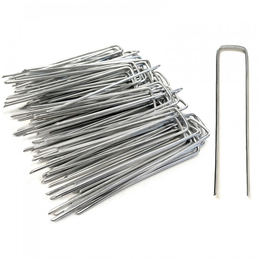 KIT 100 Estacas para Fixação de Redes de Ferro Galvanizado Anti-ferrugem 150 x 30 x 3 mm por Yelloo