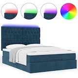 thumbnail of vidaXL Ottoman-Bett mit Matratzen & LEDs Dunkelblau 140x190 cm Samt