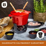 thumbnail of Bonvivre® Gusseisen Fondue Set für 4 Personen | 1 Liter | Fondueset 9-teilig mit Brenner und 6 Gabeln | Emailliert Rot