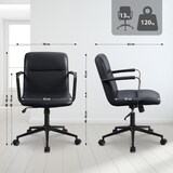 thumbnail of Cadeira de Escritório Hilda em Couro Genuíno preto