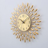 thumbnail of Home Nature Wohnkonzept Hotel Wanduhr Gold Vintage Strass Metall Design leise Uhr 37,5 cm Wohnzimmer Schlafzimmer