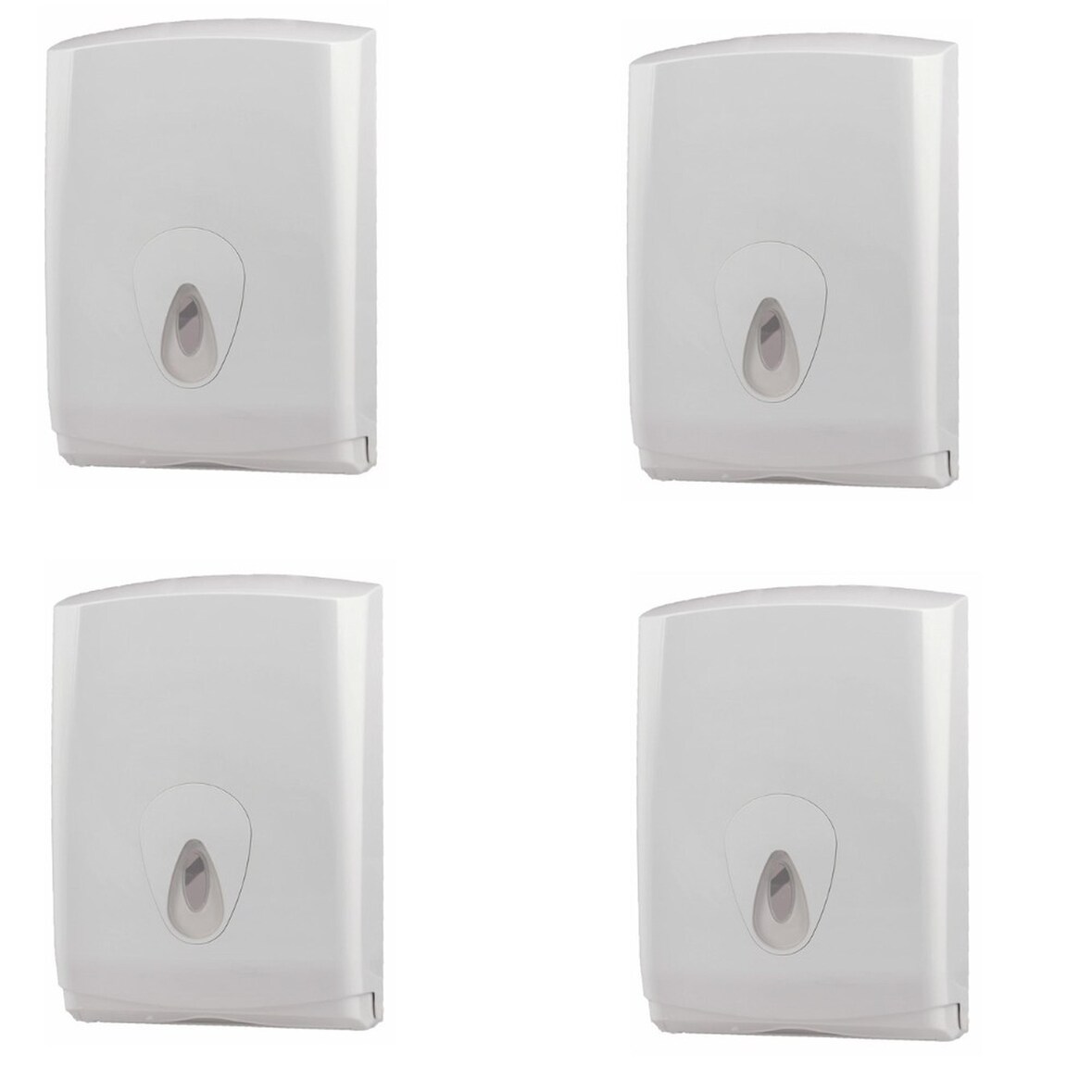 4 PlastiQline Papierhandtuchspender MIDI - Kunststoff - weiß - Handtuchspender