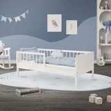 thumbnail of ML-Design Kinderbett 70x140 cm Weiß, Holzbett mit Lattenrost & Rausfallschutz, Jugendbett aus massivem Kiefernholz, Montessori Einzelbett Babybett