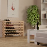 thumbnail of Relaxdays Weinregal, für 60 Weinflaschen, stapelbares Flaschenregal, HBT: 73x103x25 cm, erweiterbar, Kiefernholz, natur