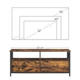 thumbnail of Helloshop26 - Meuble TV industriel table télé jusqu'à 55 pouces avec 2 tiroirs et 2 étagères ouvertes 120 x 40 x 50 cm pour salon 12_0006555