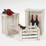 thumbnail of 3er Set Holzkiste HWC-C56, Weinkiste Dekokiste Aufbewahrungskiste Obstkiste, Shabby-Look Vintage ~ weiß, shabby