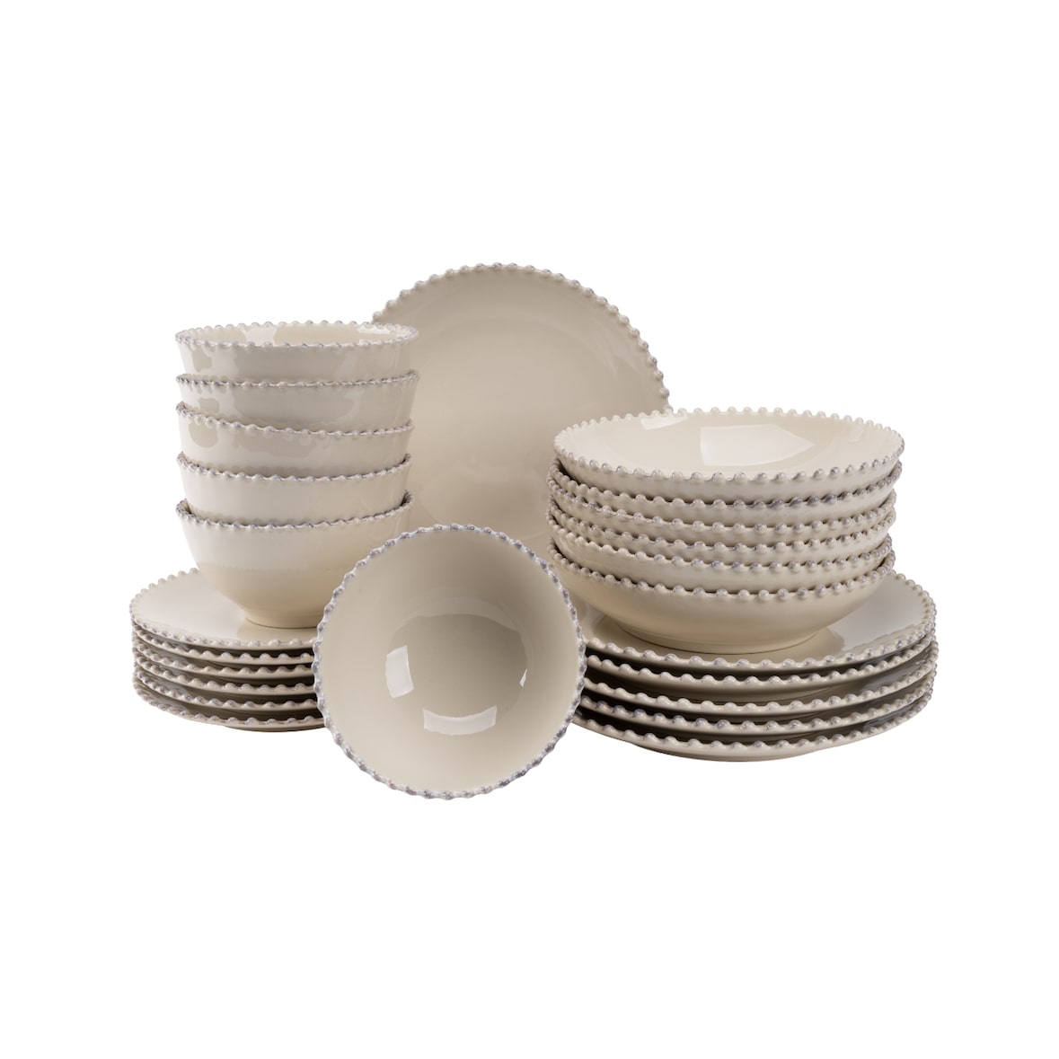 Costa Nova Pearl Serviesset 24-delig 6-persoons Crème Stoneware