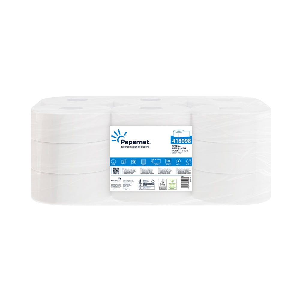 Papel Higiénico (Jumbo) 100mts 2Fls 15.5g PAPERNET 18 unidades