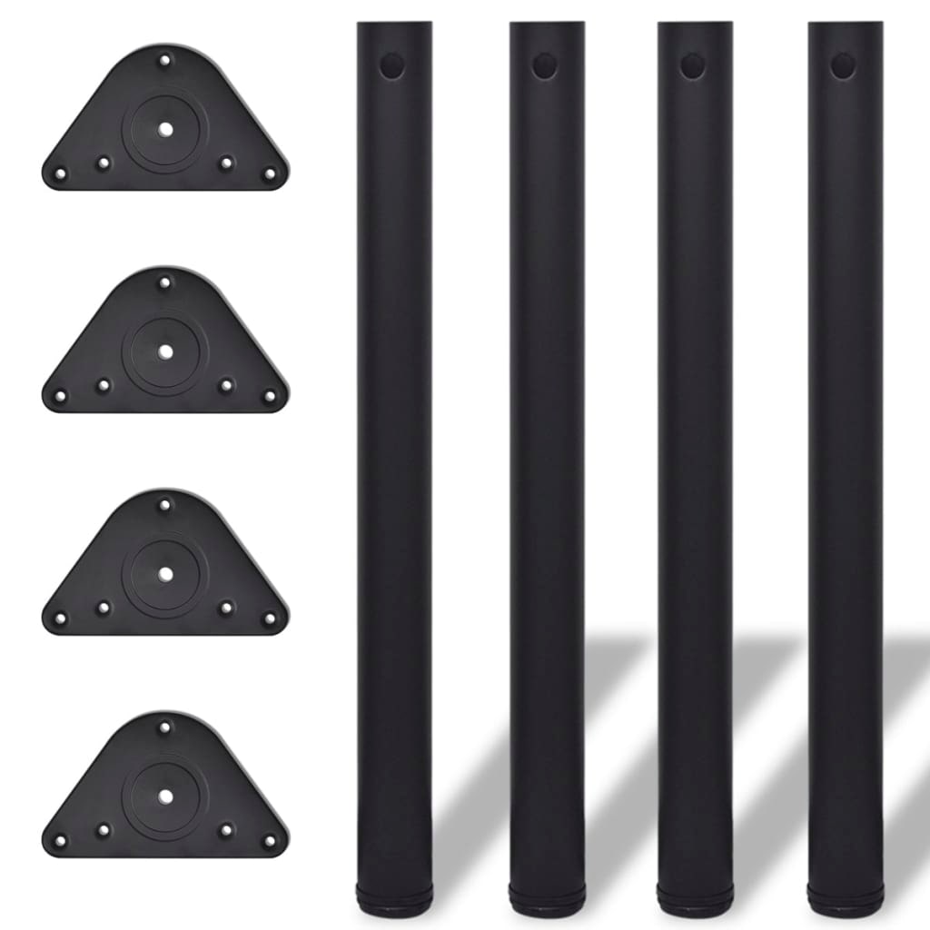 4 Pieds De Table Réglables En Hauteur 710 Mm Noir