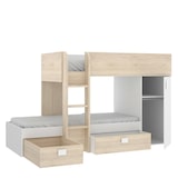 thumbnail of Dmora Letto per bambini Marmolada, Cameretta completa con armadio e cassetti, 255x112h150 cm, Bianco e Rovere