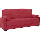 thumbnail of Clic clac 3 places MEGAN 14 - Tissu Soro rouge - Avec accoudoirs - Couchage 130x190 cm - L223 x P96 x H103 cm AUCUNE