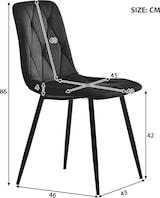 thumbnail of Essgruppe Set Esstisch rechteckig mit 4 Stühlen 75x117x68 cm Schwarz, MDF Tischplatte in Marmoroptik, Metallbeine Gold, moderner Küchentisch