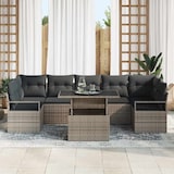 thumbnail of vidaXL Garten-Sofa-Set mit Speicher 8 pcs Grau Poly Rattan