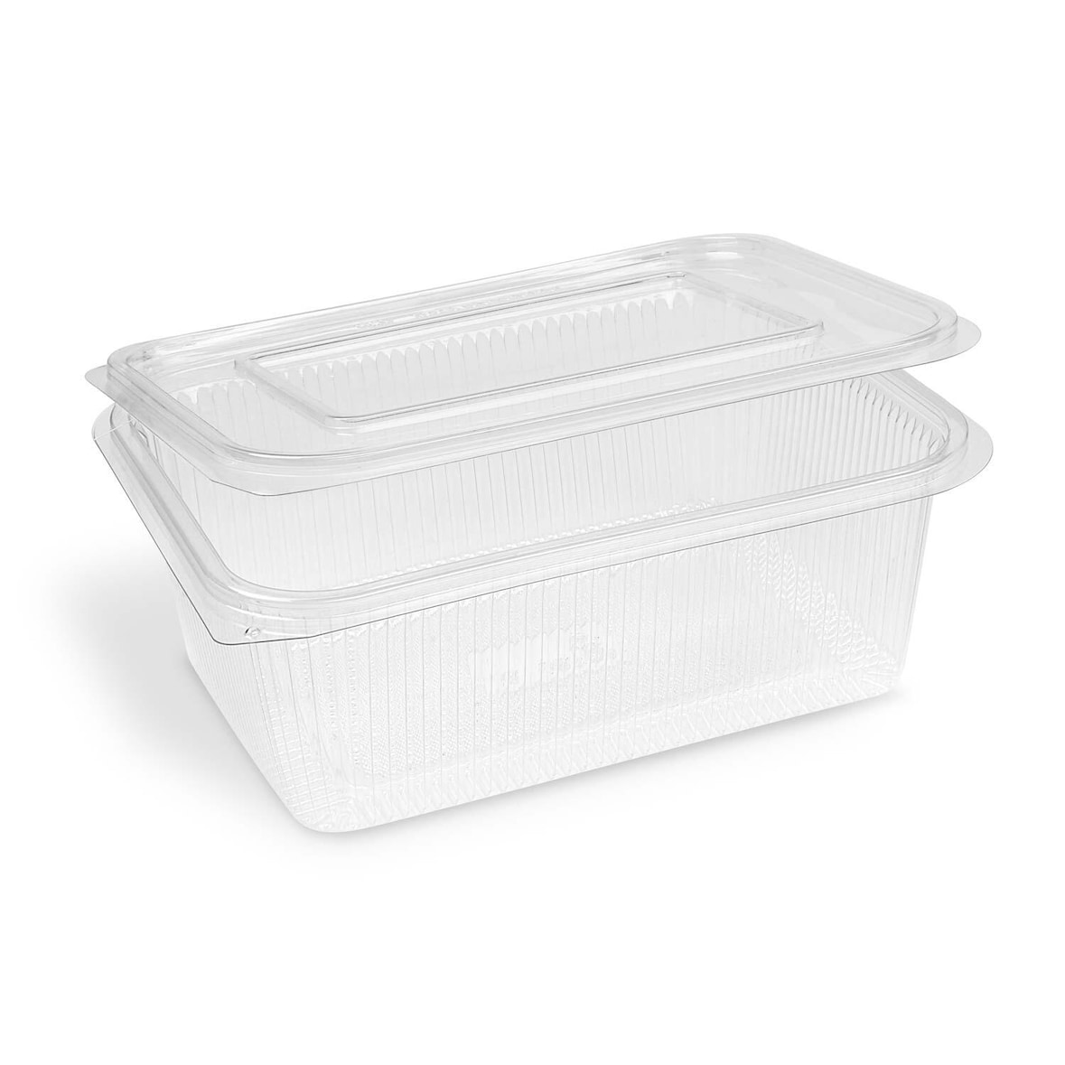 VEPATIM 100 Rechteckbecher klar mit Deckel 1000 ml (rPET)