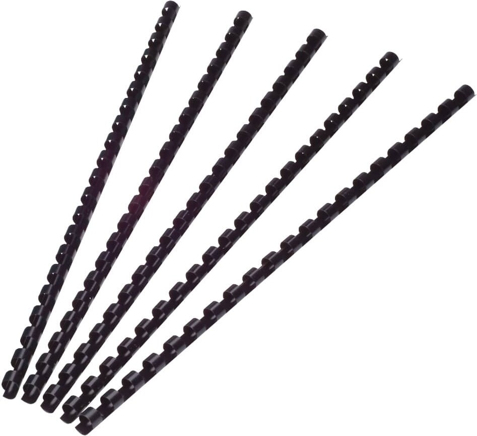 Spiralbinderücken, 6mm, 21 Ringe, 100 Stück, schwarz Q-CONNECT KF24016