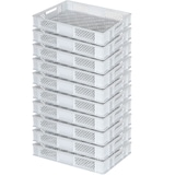 thumbnail of 10 Euroboxen / Bäckerkisten, LxBxH 600 x 400 x 90 mm, lebensmittelecht, weiß