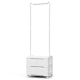 thumbnail of Helloshop26 - Appendiabiti con ruote 46 x 38 x 157 cm ampio spazio di archiviazione design minimalista acciaio al carbonio bianco 20_0013178