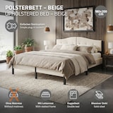 thumbnail of ML-Design Polsterbett 180x200 cm Beige, Doppelbett mit stabilem Bettgestell, Bettrahmen mit gepolstertes Kopfteil & Lattenrost, Modernes Jugendbett