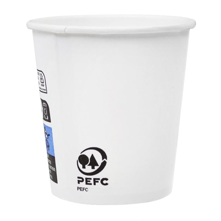 MONOUSO - Papieren Beker Wit 4Oz/120ml Ø6,2cm (80 Stuks)