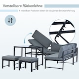 thumbnail of Merax Gartenlounge-Set, mit Liegefunktion, Vierter Gang verstellbare Rückenlehne, Grau