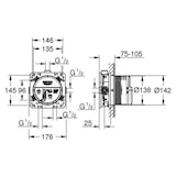 thumbnail of GROHE Rapido SmartBox Universal Unterputz Einbaukörper 1/2 Zoll mit 3 Abgängen und 2 Zuläufen