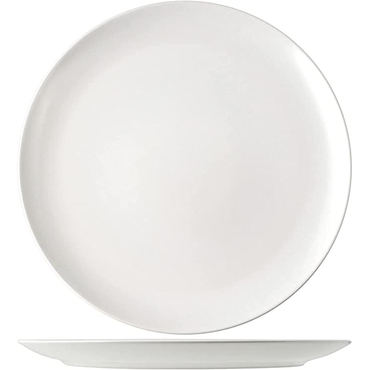 H&H Set 6 Piatti Tondi Denver Stoneware, Bianco, Cm 32