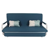 thumbnail of Schlafsofa HWC-M83, Schlafcouch Couch Sofa, Schlaffunktion Bettkasten Liegefläche, 190x185cm ~ Stoff/Textil dunkelblau