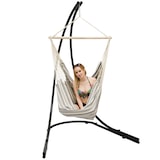 thumbnail of XXL Hängesessel mit Gestell Hängestuhl für 2 Hängeliege Hängesitz Streifen Beige