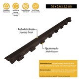 thumbnail of ArtPlast - Abschluss für braune Holzoptik, 58x5,6x2,5 cm; männlicher Abschluss (einzelnes Stück)