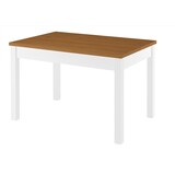 thumbnail of Zweifarbiger Tisch 80x120 Esstisch Tischplatte Eichefarben weiße Beine Massivholz 90.70-51CE