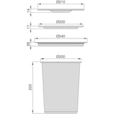 thumbnail of Poubelle encastrable pour plan de travail Recycle 5 litres Emuca