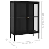 thumbnail of vidaXL Sideboard Schwarz 75x35x105 cm Stahl und Glas