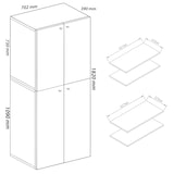 thumbnail of VCM Schuhschrank Lona Weiß / Honig-Eiche B. 70 x  H. 184 x T. 40 cm