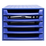 thumbnail of Exacompta - Réf. 221101D - THE BOX - Caisson 5 tiroirs ouverts  -  Dimensions extérieures : Prof. 38,70 x l 28,4 x H 21,8 cm - Bleu cobalt
