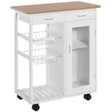 thumbnail of HOMCOM Carro de Cocina Carrito de Servir Estantería Carrito Auxiliar 70x37x85cm Madera