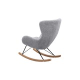 thumbnail of SalesFever Schaukelstuhl | Bezug Teddyfell | Kufen Esche mit Eichenfurnier | Gestell Metall | B 75 x T 102 x H 106 cm |hellgrau – schwarz – natur