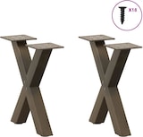 thumbnail of vidaXL Couchtischbeine X-Form 2 Stk. Naturstahl 37x(30-31) cm Stahl