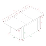 thumbnail of Dmora Ausziehbarer Tisch Midland, Ausziehbare Konsole für Esszimmer, Ausziehbarer Küchentisch mit Verlängerung, 140/190x90h78 cm, Zement und Weiß